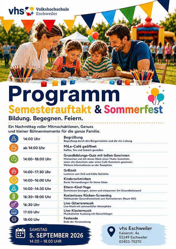 Programm vom vhs-Sommerfest