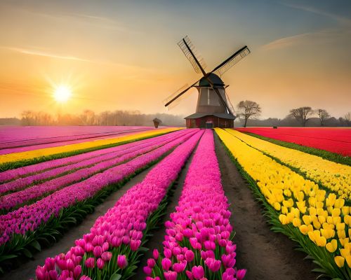 Tulpen, Windmühle, Niederlande